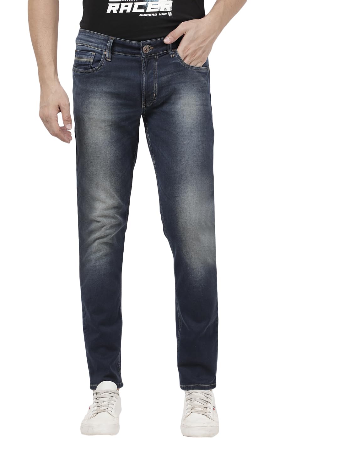 numero uno Men's Blue Skinny Sustainable Stretchable Denim Jeans-picture-18