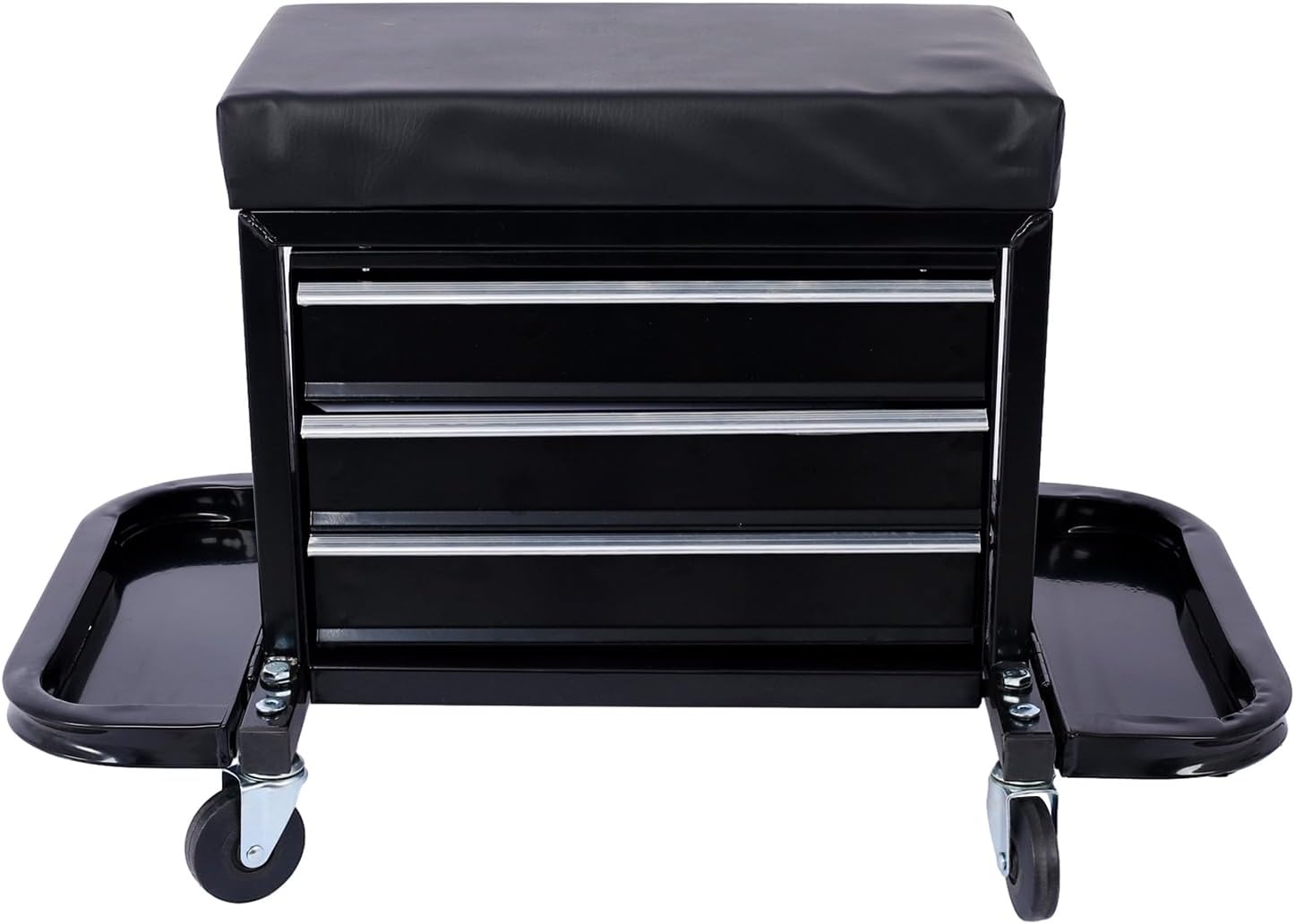 350-Pound Capacity Garage Glider Rolling Tool Chest Seat,Black