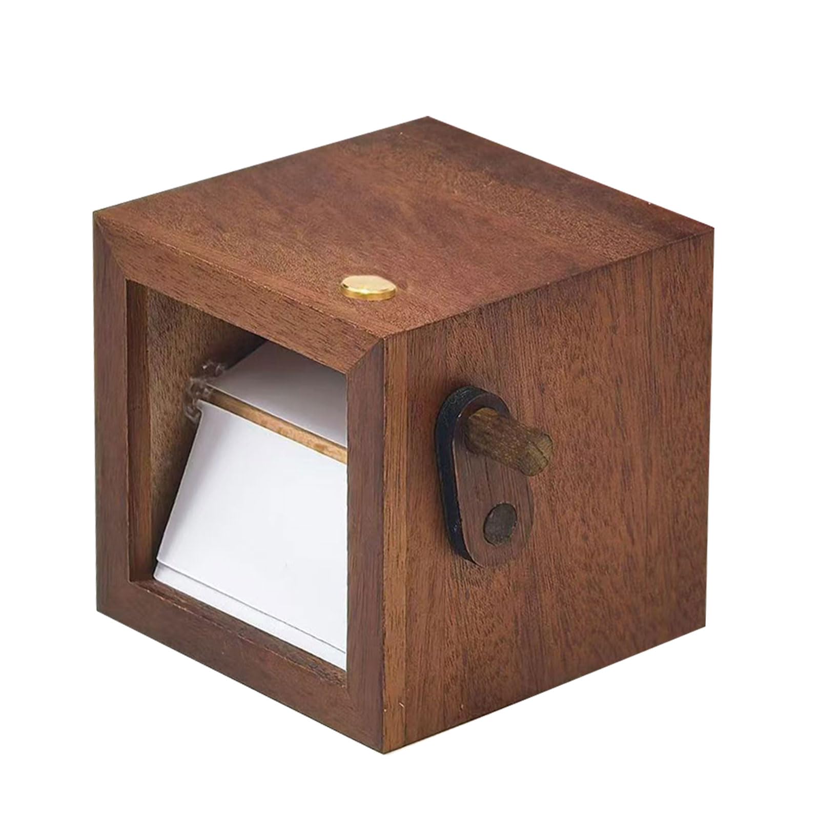Xjdzineq Hand Crank Photography Album Vintage Wooden Photo Flipbook Frame for Documenting Adventure Celebration Desktop Decors Wooden Photo Album