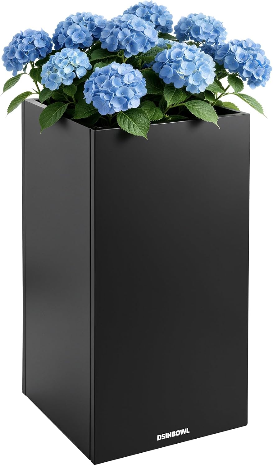 DSINBOWL 15x15x30 Tall Galvanized Steel Planter Box with Adjustable Shelf
