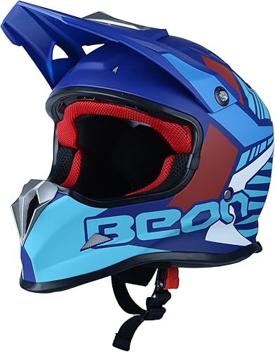 Adult Dirt Bike Helmets Motocross ATV Dirtbike BMX MX Offroad Full Face Motorcycle Helmet, DOT Certified Model B602