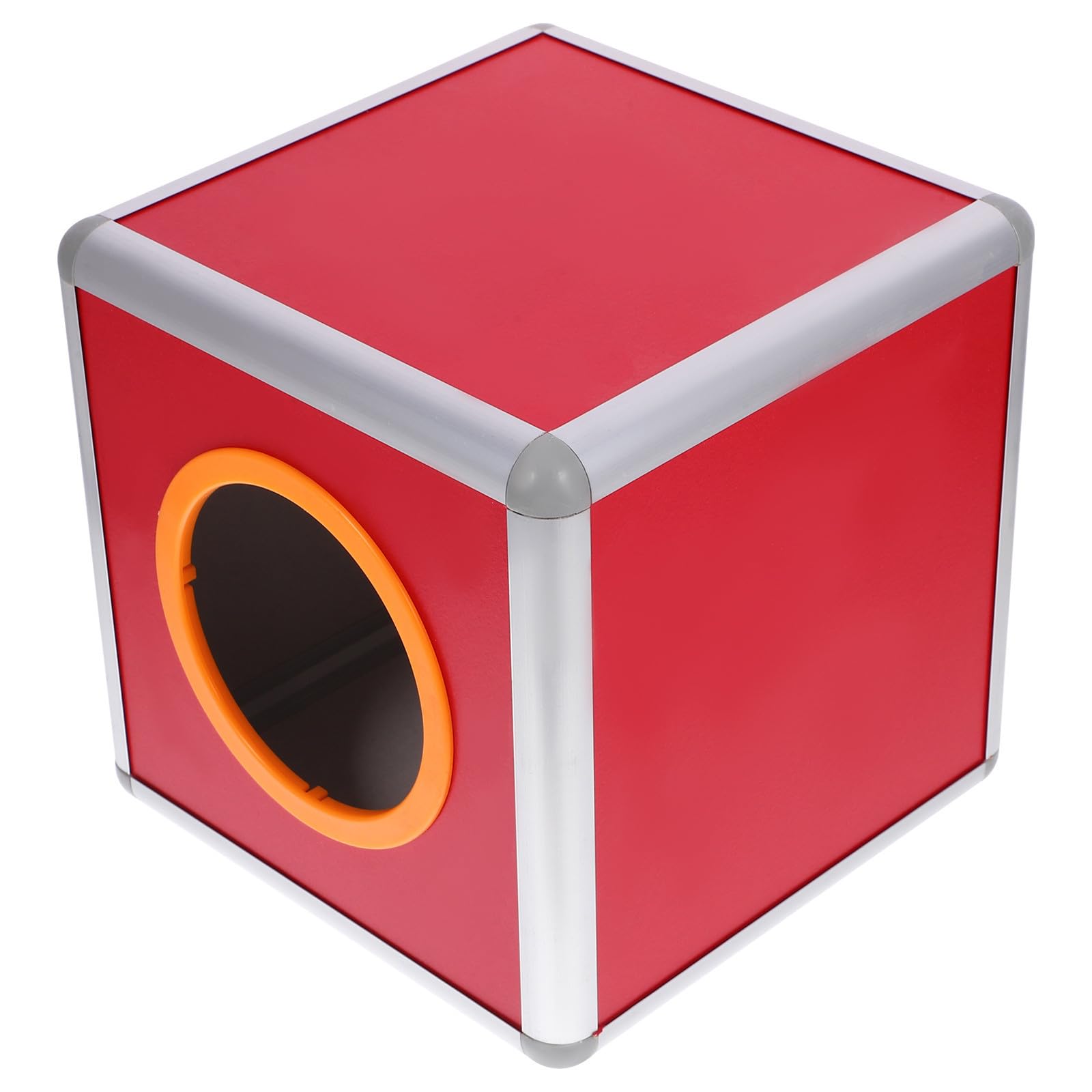 Mipcase Caja de Rifa Buzón de Sugerencias con Borde de Aleación de Aluminio y Ranura Abierta, Mdf, Rojo, para Eventos de Fiesta y Competiciones Escolares