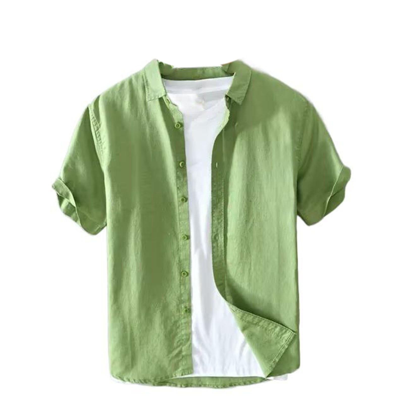 Camicetta Casual Leggera da Uomo a Colletto abbattuto, Top a Maniche Corte Streetwear Estivo