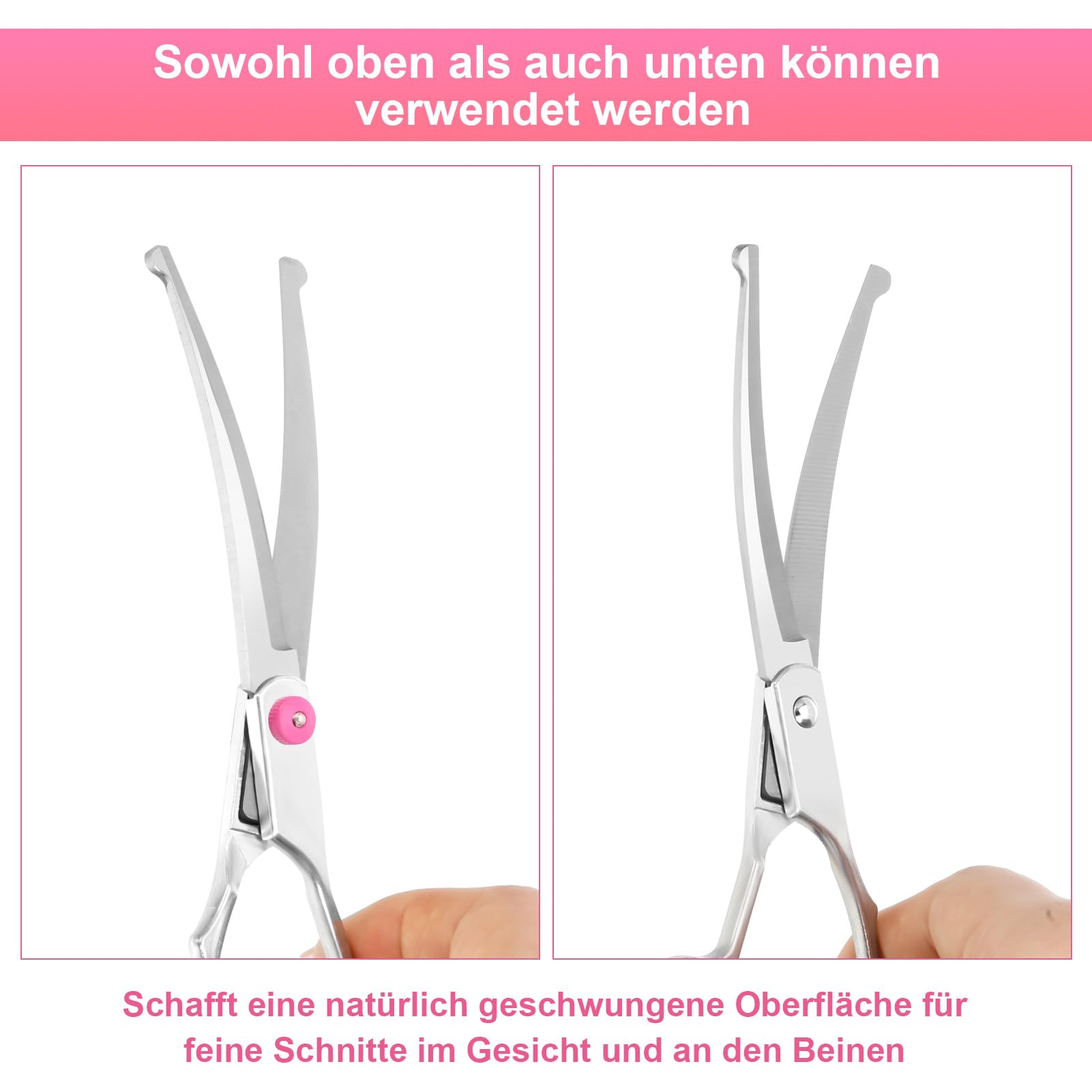 Jostift Ciseaux de toilettage pour chien et chat - Ciseaux incurvés - Ciseaux ronds professionnels - Ciseaux de toilettage pour chat et autres animaux de compagnie - Rose