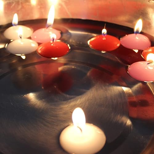 Miniatura 4 de 30 piezas de cera de té, velas flotantes sin perfume, velas de agua flotantes sin humo para boda, fiesta, piscina, spa, día de San Valentín, bañera,