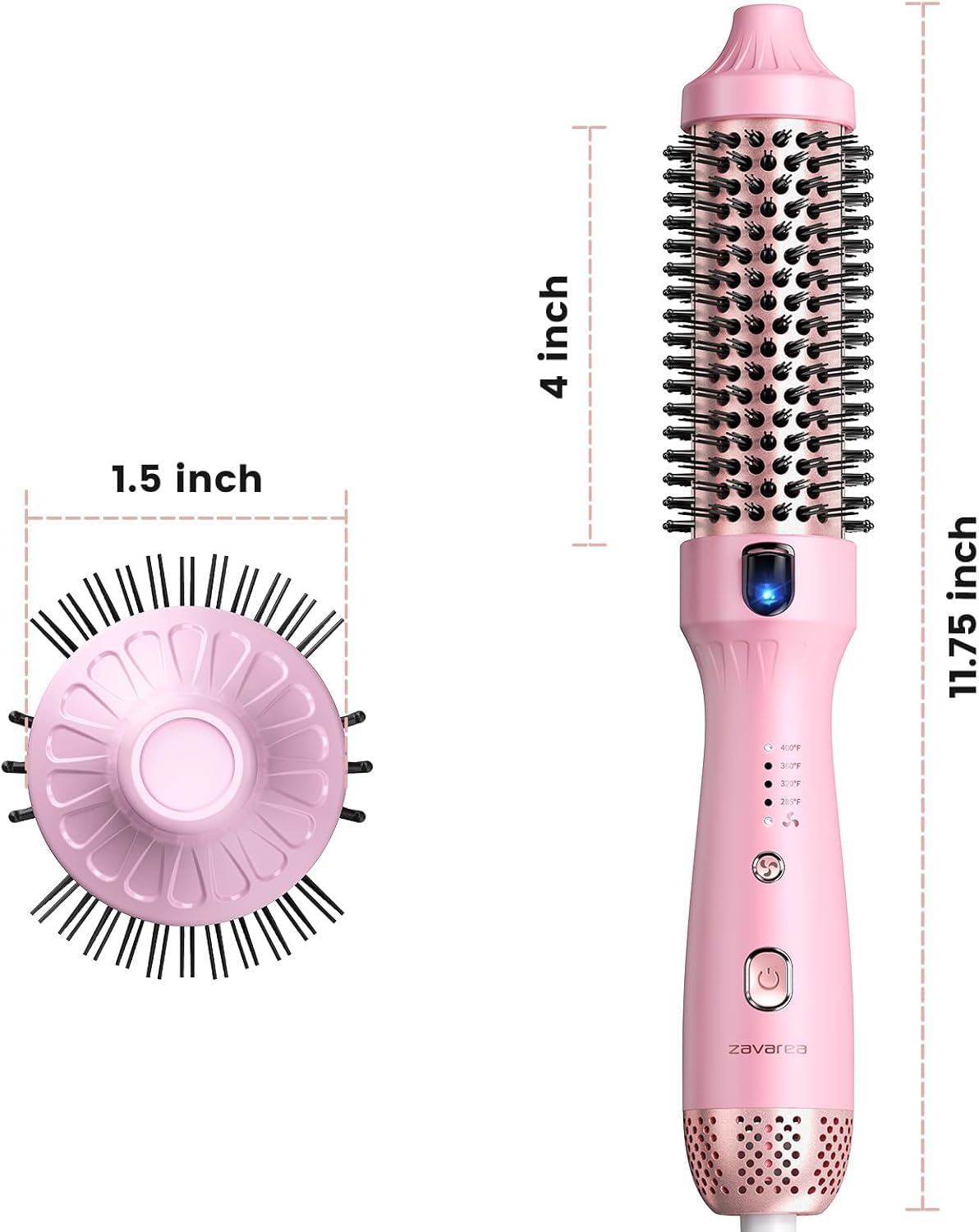 ZAVAREA 1.5-Inch Ceramic Thermal Brush Styler