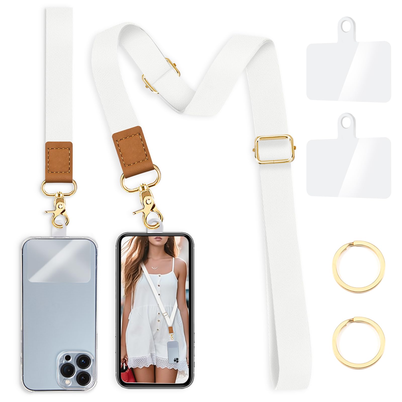 Photo 1 of Yonlevres Phone Lanyard Crossbody Strap, Cell Phone Lanyards for around the Neck Cross Body, Wristlet Wrist Strap Adjustable for Women Keys Case Accessories Beach Travel Essentials