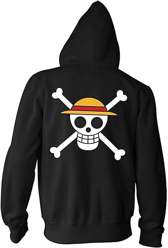 Miniatura 2 de Ripple Junction Sudadera con Capucha y Cremallera de Forro Polar Luffy Sombrero de Paja de One Piece para Adultos