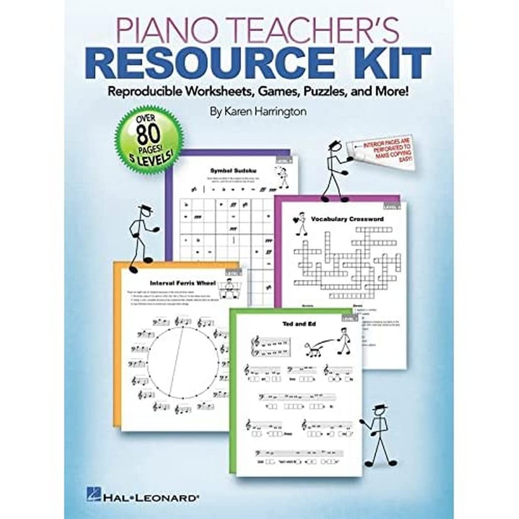 Piano Teacher's Resource Kit by Karen Harrington | Reproducible Worksheets, Games, and Puzzles for Piano Teachers | Educational Piano Library for Private and Group Instruction | Perfect for Teachers