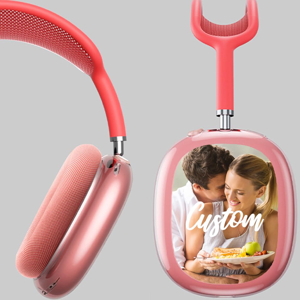 LalatiFy Photo Silicone Case Cover Design for AirPods Max/2 nd Generation 2024 Headphones, Create Customized Clear Soft TPU Ear Cups Covers,