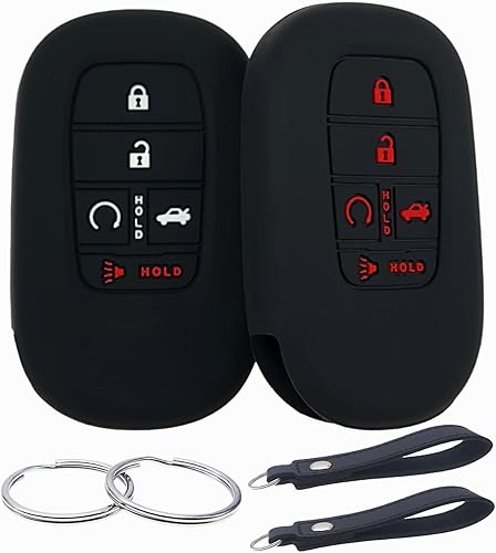 Miniatura 7 de REPROTECTING Funda de goma de silicona para llavero compatible con Honda Accord Civic HR-V CR-V Pilot Sport SI EX EX-L Touring 2022 2023 (rojo y