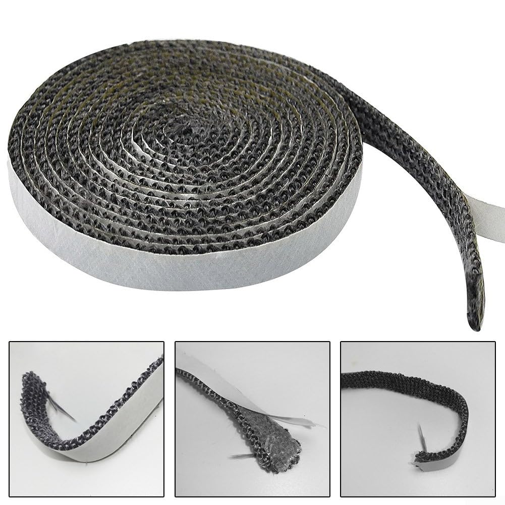 Guarnizione in corda di vetroresina, Corda for bruciatore di legna, in fibra vetro, for guarnizione della stufa a pellet, nera, 6 mm x 200 cm, larghezza 15-25(6mm*20mm*2m)