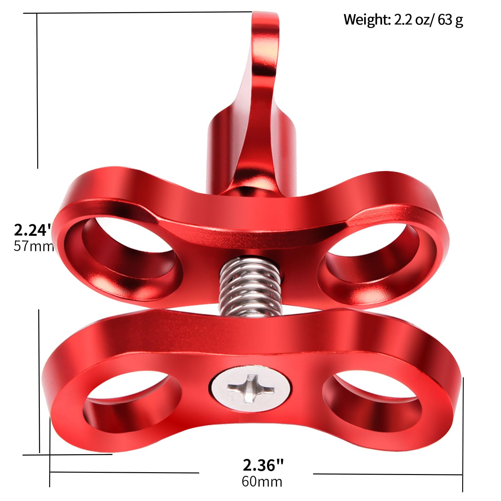 LetonPower 2-Hole 1" Aluminum Ball Clamp Mount (2-Pack) - Image 4