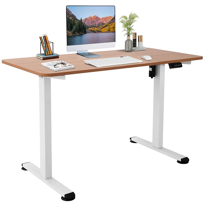 Immagine del prodotto DCHOUSE Scrivania Regolabile in Altezza Elettricamente 120 x 60 cm - Struttura con Piano del Tavolo e Potente Motore