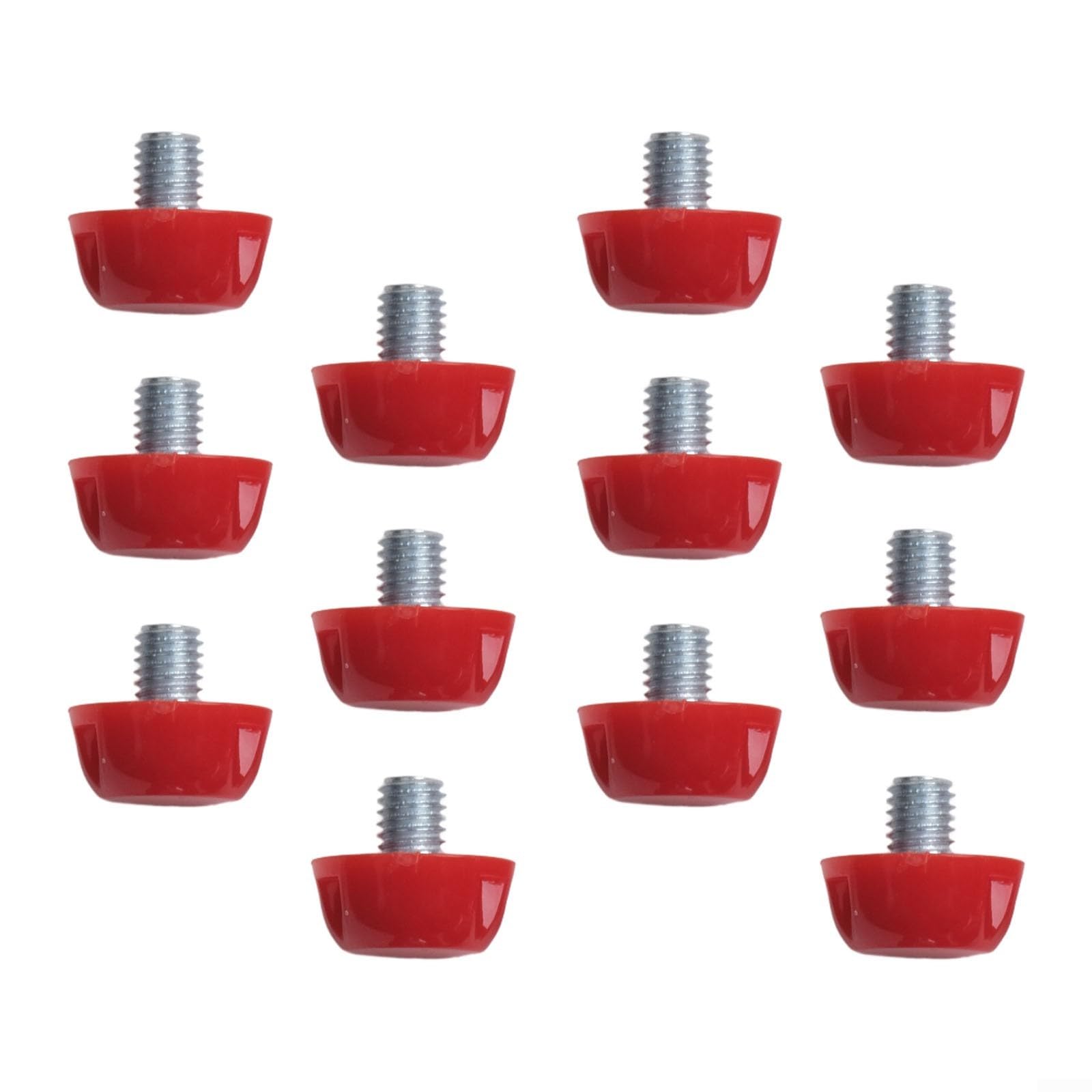 Set di 12 tacchetti di ricambio per scarpe da calcio, misure da 7 mm e 10 mm, per tacchetti da calcio da uomo, presa forte, in plastica antiscivolo, con chiave inglese (rosso)