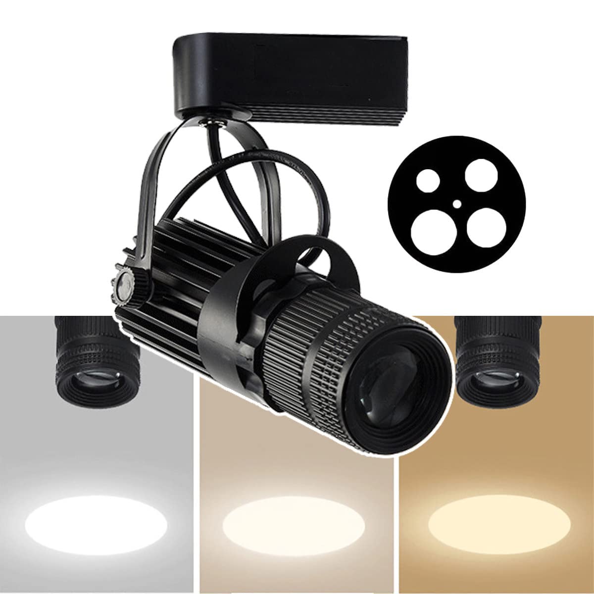Reflektory LED Pinspot Beam, reflektory teatralne z zoomem, 10W / 15W / 20W LED Track Light, na Scenę Teatralną KTV Bar Restaurant Cafe Background Oświetlenie Punktowe,10W-4000K