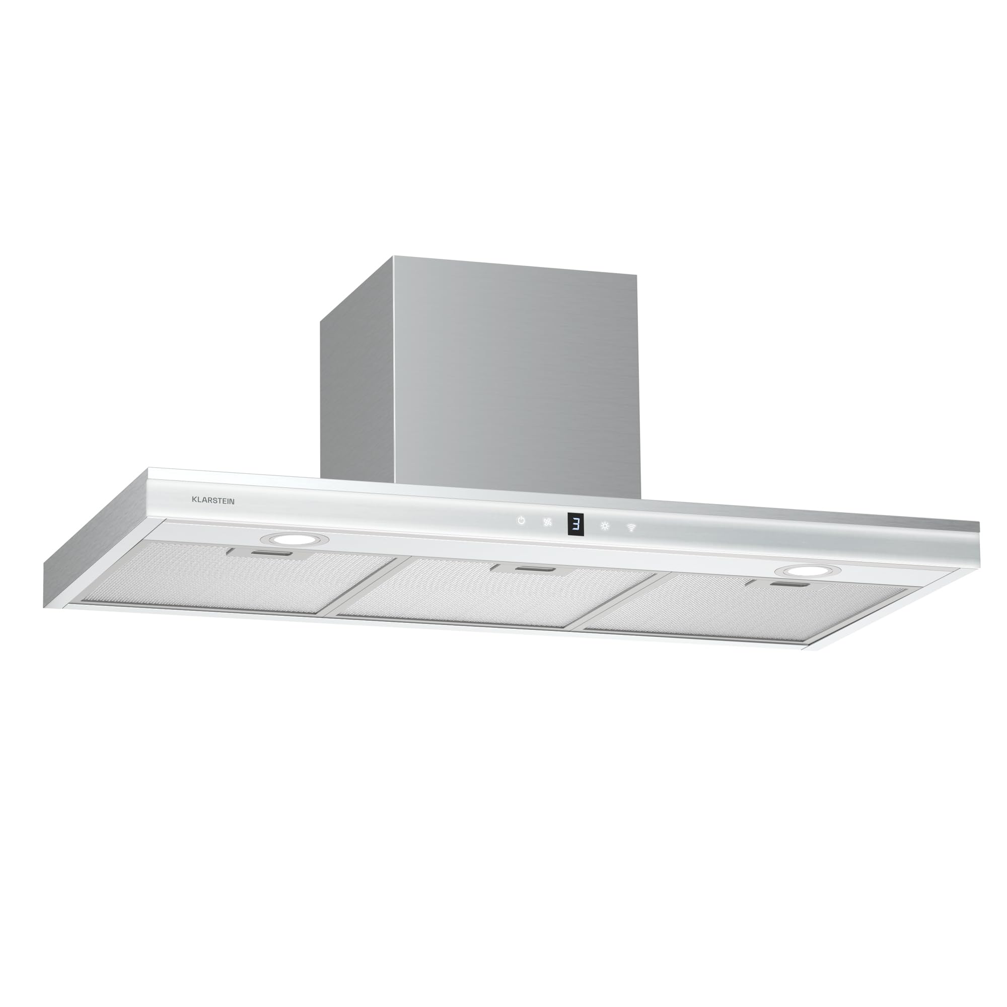 KLARSTEIN Auriana - Cappa da Cucina, 90cm, Cappa Aspirante, 700 m³/Ora, Efficienza Energetica A+, LED da 6000K, WiFi & Touch, Filtro al Carbone, 110W, 3 Livelli, Design Moderno, Nero