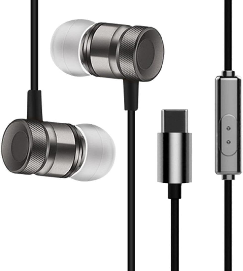 GBSELL Type-C in Ear Stereo Headphone Headset Super Bass Earbuds for HTC U11 (Black)