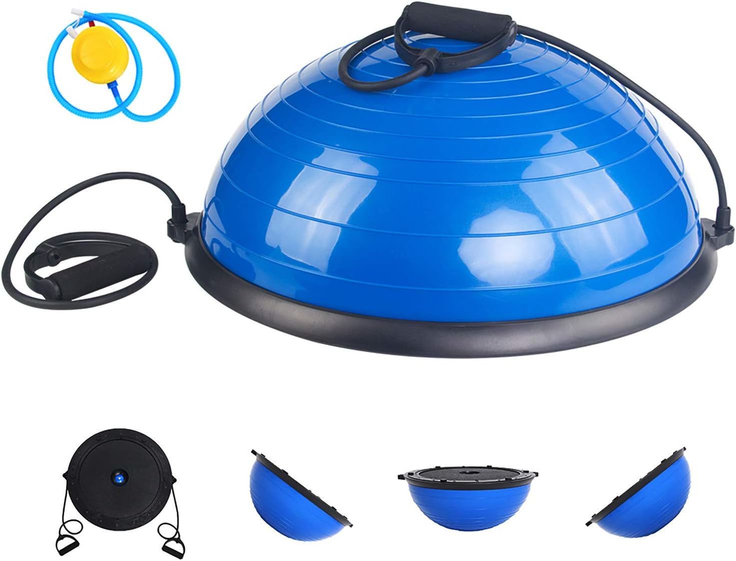 ISE BAS-1001 Balance Trainer with Resistance Cables and Pump for Yoga, Gymnastics and Other Sports (Blue)