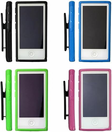 Miniatura 7 de Funda de piel de goma TPU con clip de cinturón para Apple iPod Nano 7 generación 7G 7 (azul)