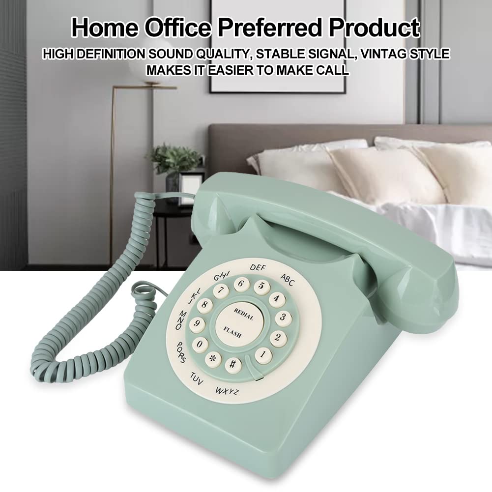 Telefono Antico Ad Alta Definizione, Linea Fissa con Filo Vintage, Linea Fissa Europea Vintage, Grande Pulsante Trasparente, per la Casa, L'ufficio, L'arredamento