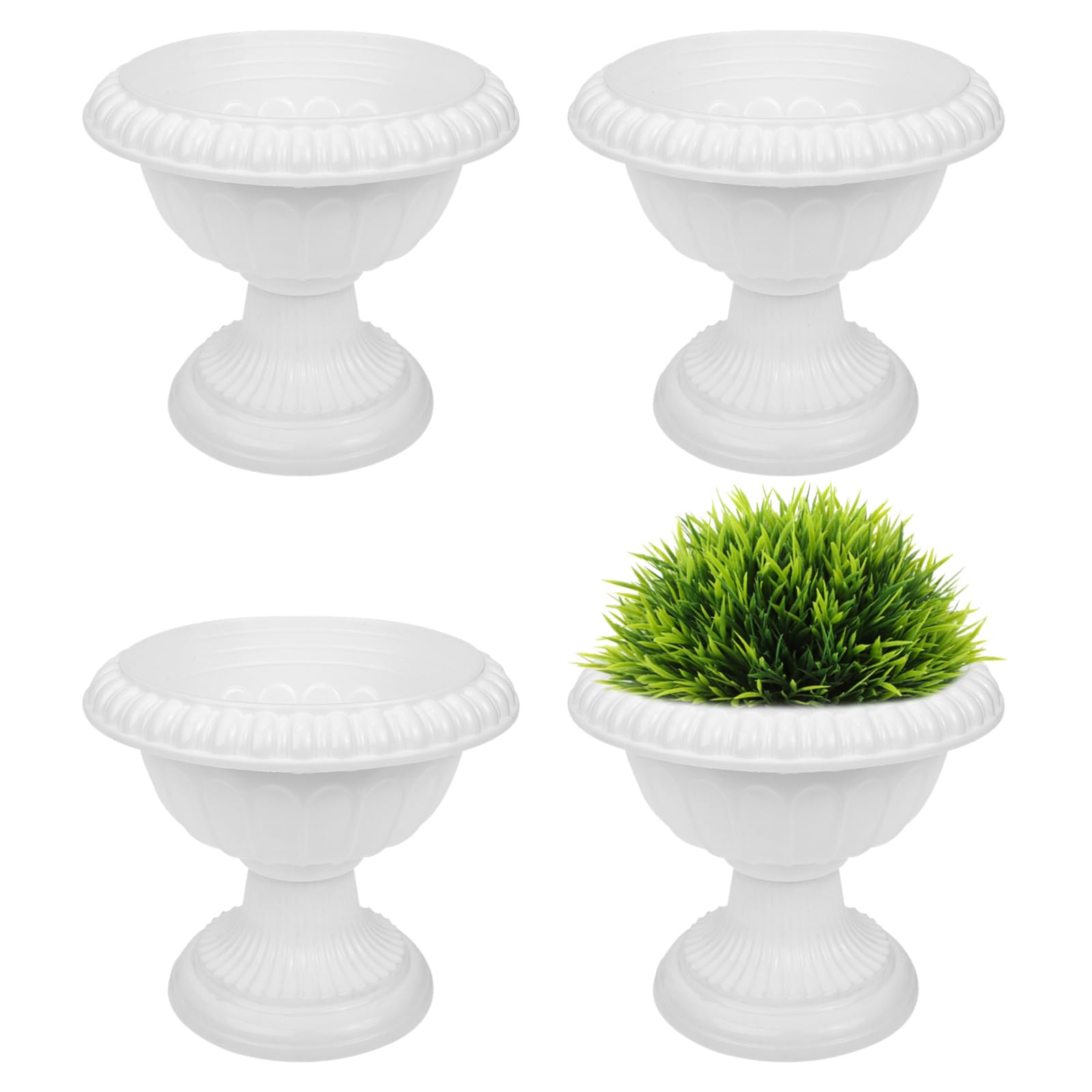 Abaodam 4-Pack Mini Roman Flower Pots 6.29X6.29X5.51In Decorative Plant Holders for Wedding Road Home Patio Garden Use