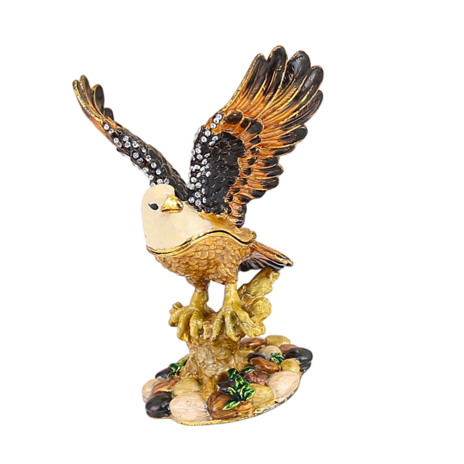 Kaeltsyn Unique Bird Designs Jewelry Holder for Small Accessories and Decoration Decorative Box for Valuables and Keepsakes Unique Crystal Accented Bird Themed Trinket Container