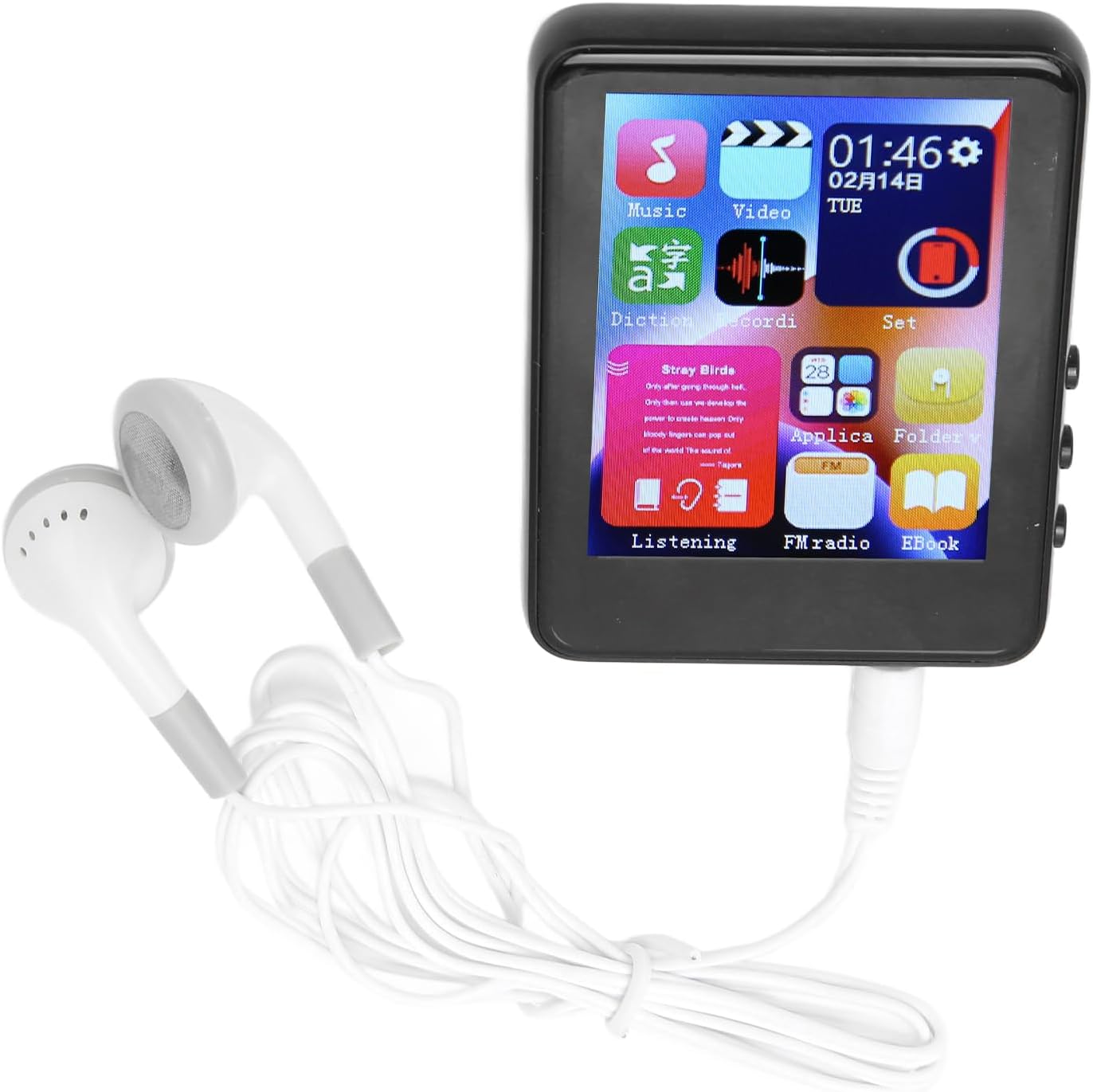 Jectse MP3 Player with wired headphones connected