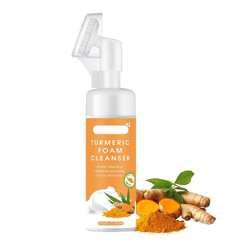 Limpador facial de cúrcuma GUOYAOLIFU com escova, 150 mL