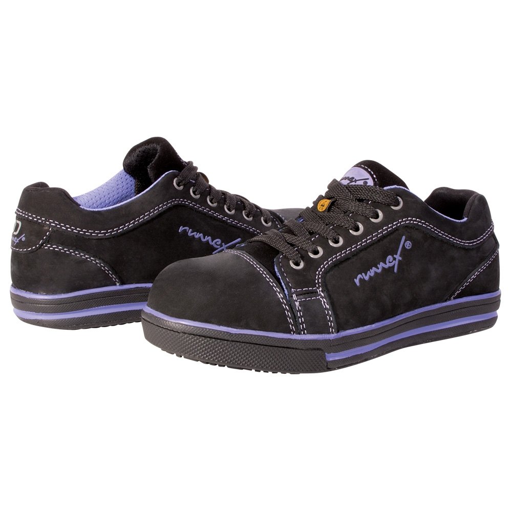 ruNNex Damen Sicherheitsschuhe S3 GirlStar ESD leichte Halbschuhe für Frauen Größe 39, schwarz, 5380