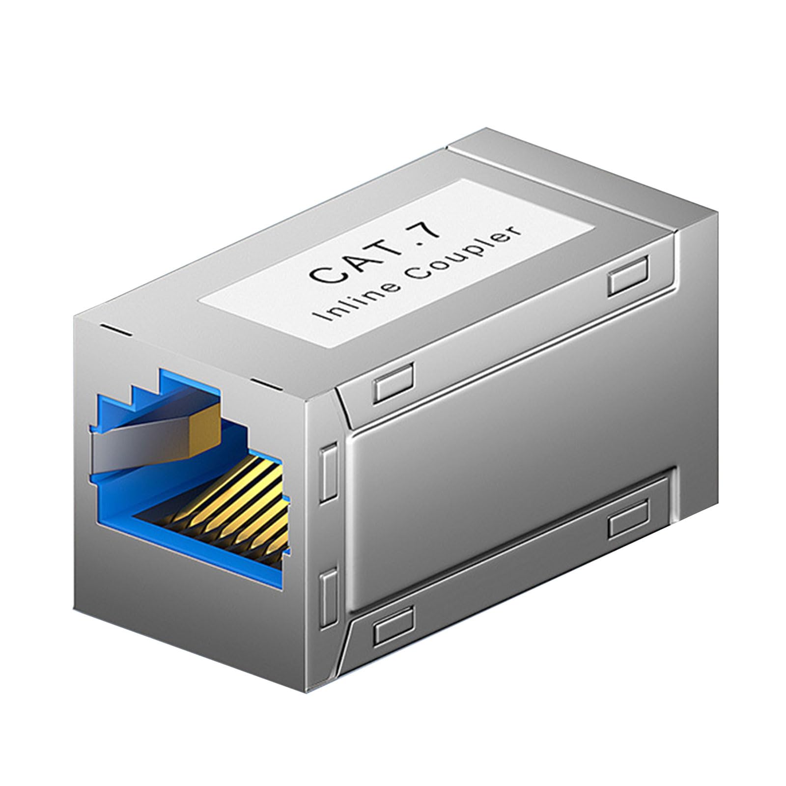 Yhplxyuus Cat6A Cat7 RJ45 Shielded Networking Coupler 10Gbps High Bandwidth Adapters with EMIs Protections Metal Housing Fast Speed Ethernet Connectors