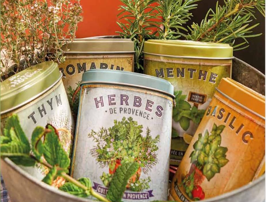 Esprit Provence, Herbes de Provence (French Provencial Herbs) in Lidded Decorative Tin, .88 oz, Imported