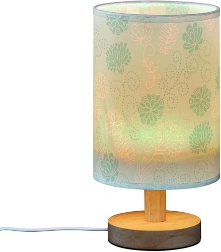 Miniatura 1 de FRODOTGV Table Lamps Table Top Lamp Cylinder Cute Green Flowers Woodland Table Lamp for Study Bedside Table