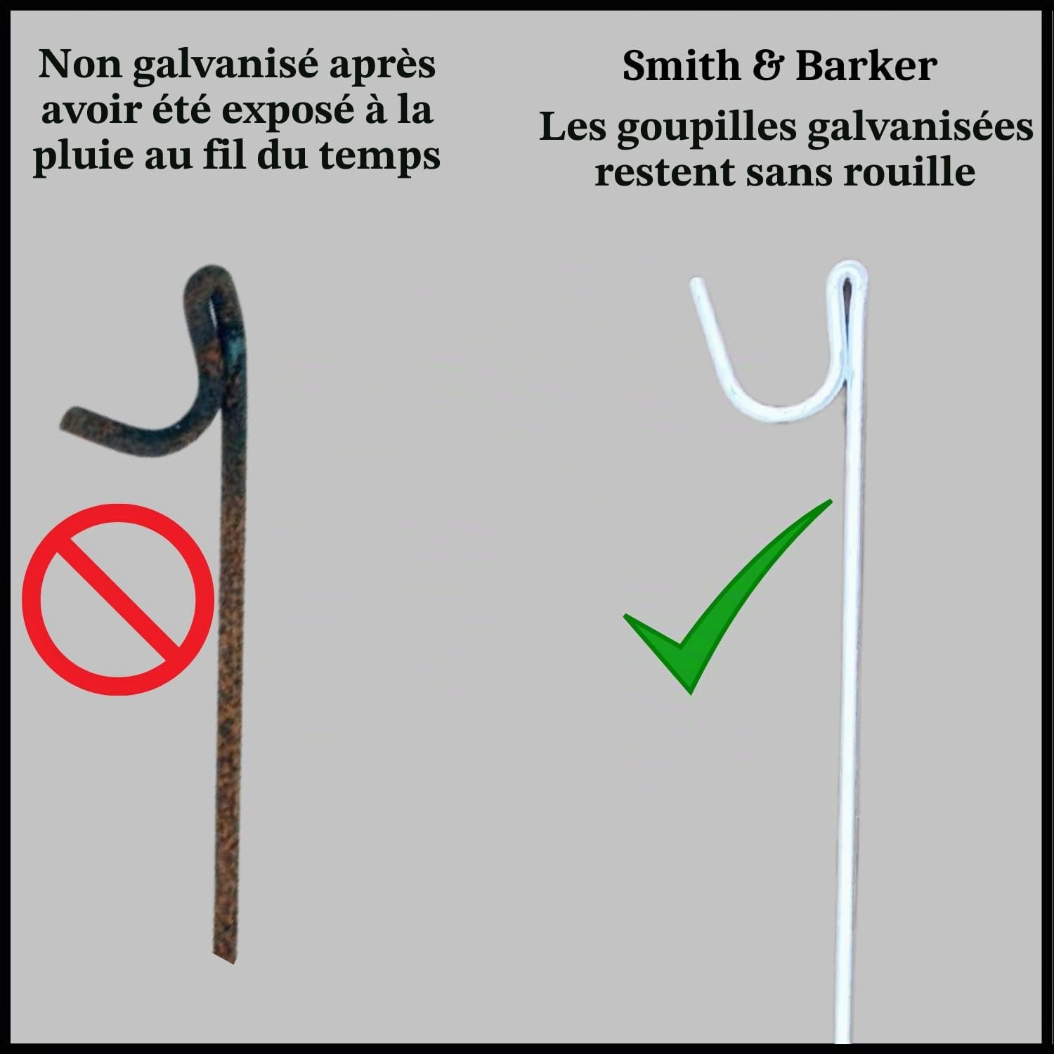 Smith & Barker Lot de 10 Poteaux Métalliques Galvanisés – Piquets Robustes pour Clôture Temporaire, Jardin, Chantier et Sécurisation d’Espaces Extérieurs