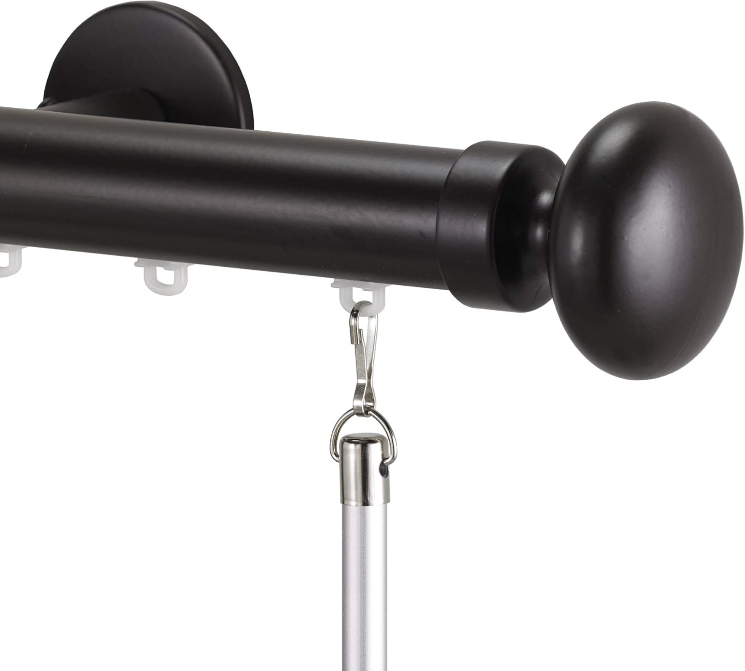 Tekno 25 Oval 1-1/8 Inch Diameter Single Traverse Window Curtain Rod Set, 132 Inch, Champagne