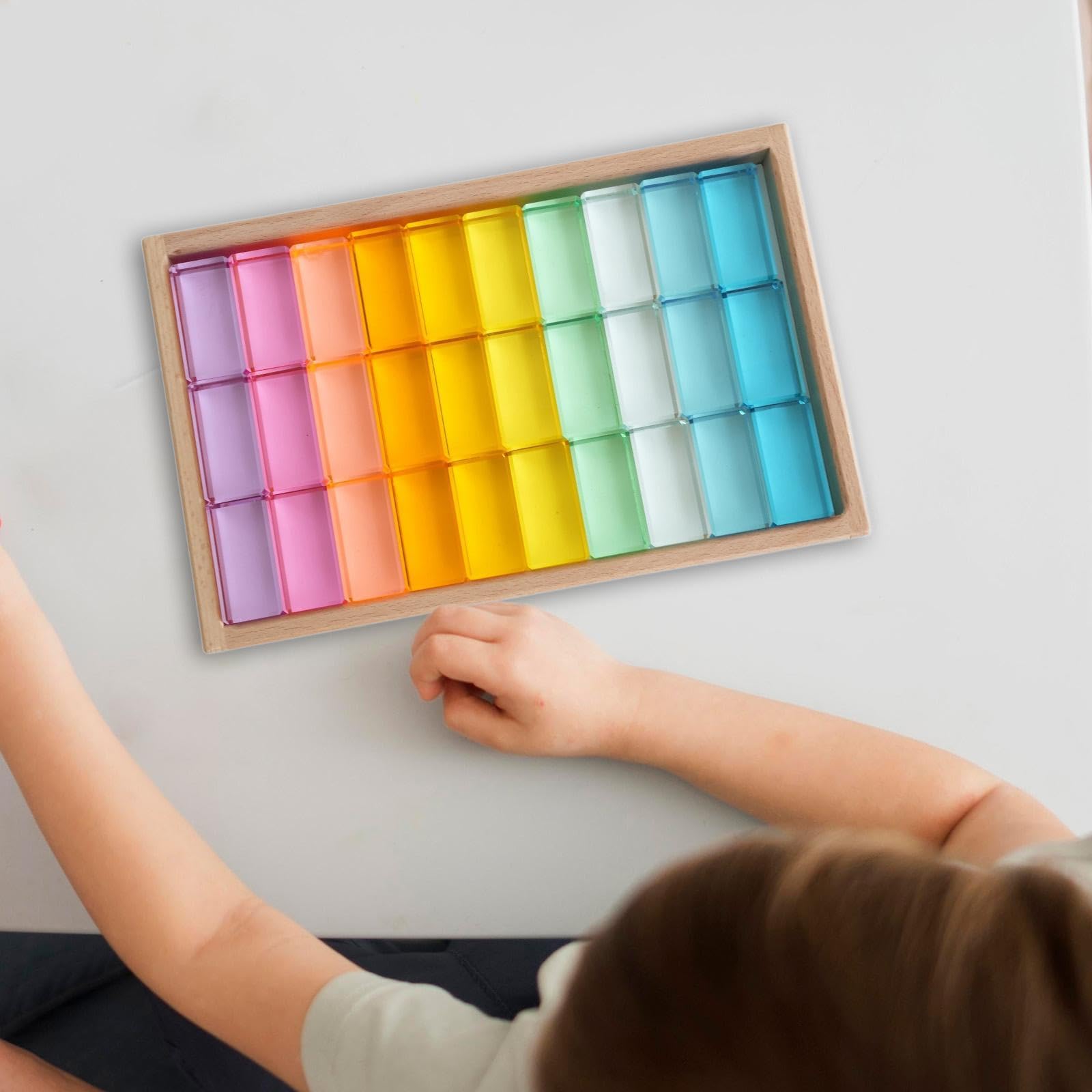 Set di Gioco di Impilamento di Cubi Colorati - Giocattolo Educativo per Bambini, Come immagine, 30 pezzi
