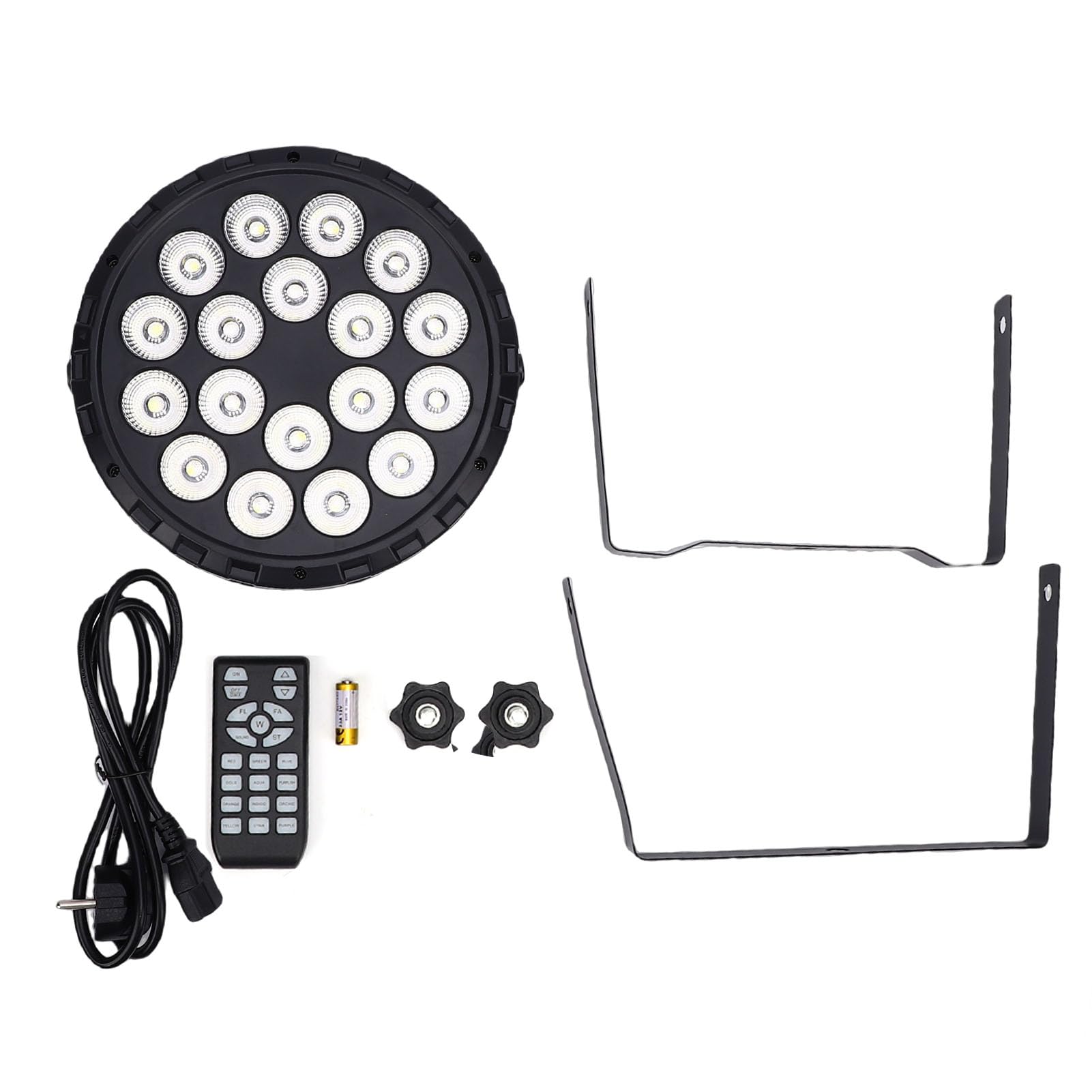 Fafeicy Luce par a LED da 60 W, Luce da Palco RGBW con Telecomando, 18 LED 4 in 1 per Attrezzatura DJ per Matrimoni, Lampada per Feste Attivata Dal Suono con Angolo del Fascio di (Spina UE 220V)