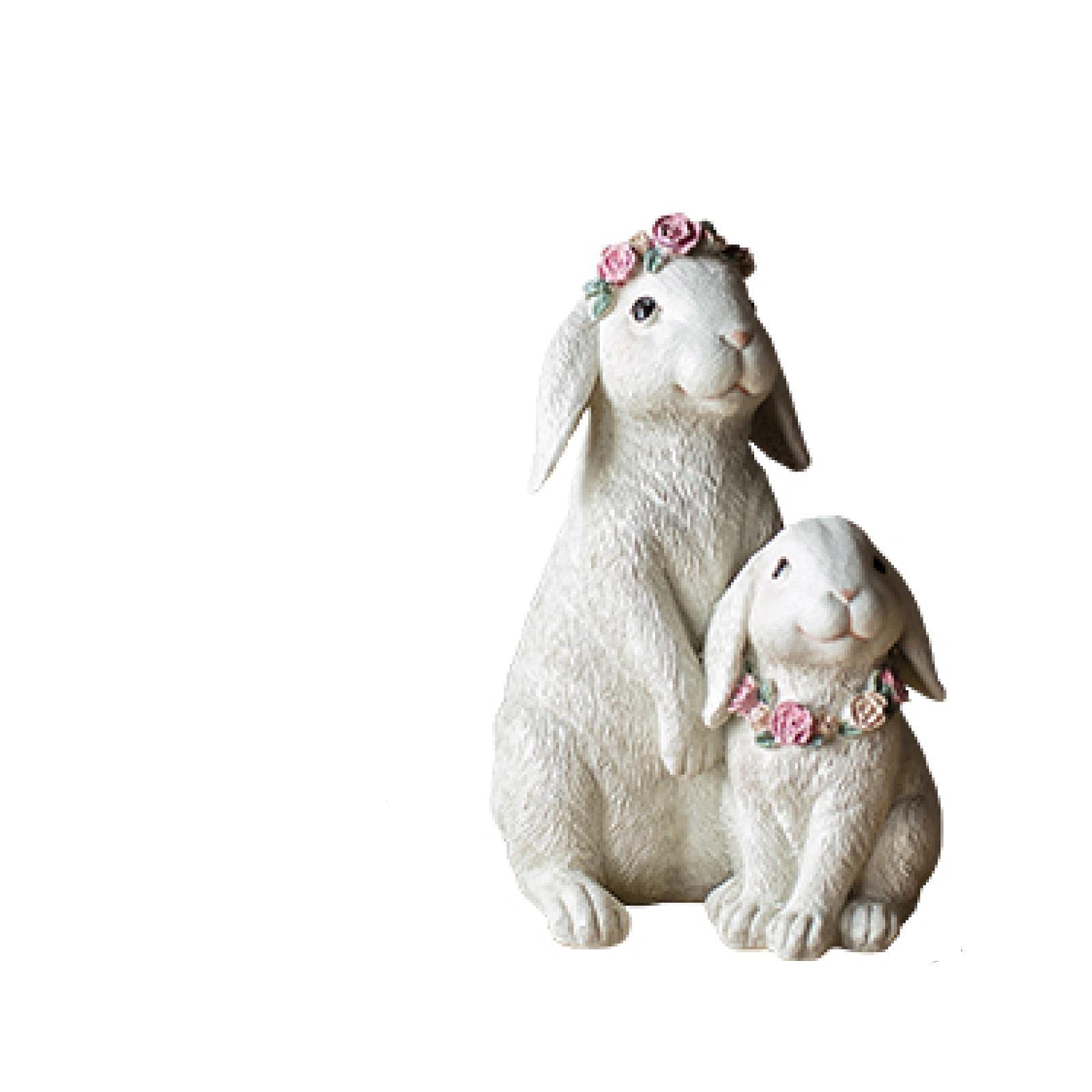 Grande couronne parent-enfant lapin mignon ornement résine accessoires maison