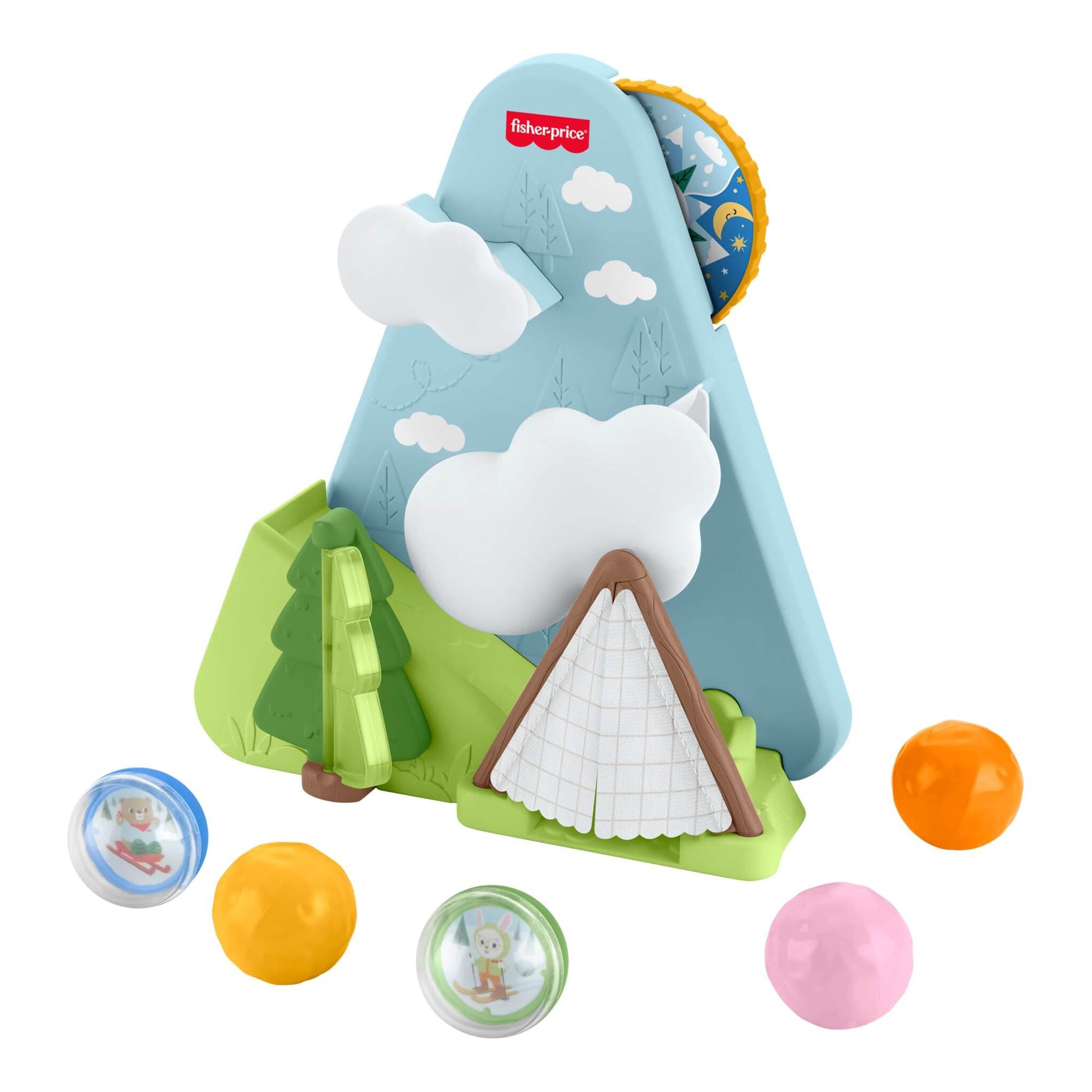 Fisher-Price Friendship Forest Bola Montaña Juguete para Bebé | 5 bolas, gatear tras el juego, motricidad fina, bebés y niños 9+ meses, JLB88