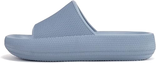 Soda "MARSHMALLOW" Sandalias de recuperación de plumas para mujer, puntera abierta, ligeras, cómodas, acolchadas