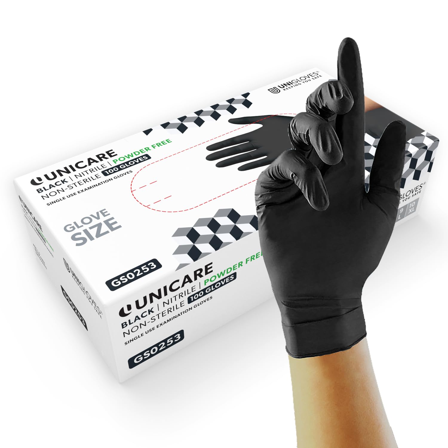 Unigloves Unicare Nitrile Examination Disposable Gloves