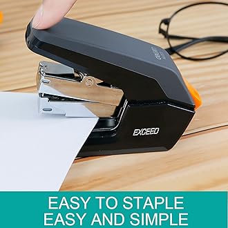 Staplers Office,Small One Touch Stapler Effortless Ergonomic Design, 25 Sheet Capacity(Deli0370)