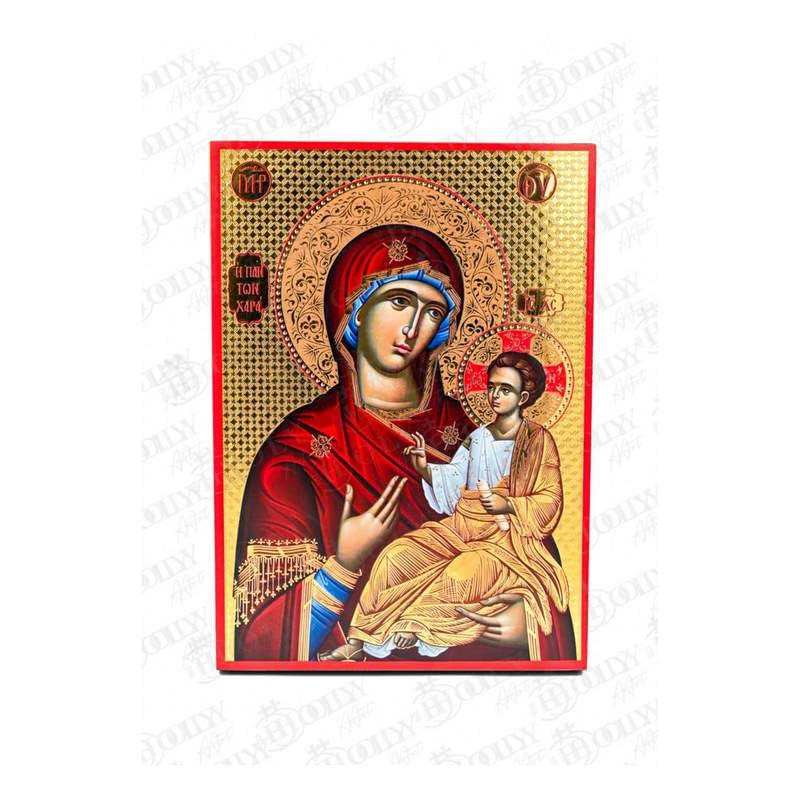 Icône Vierge Marie Panton Chara grecque orthodoxe sérigraphie or art mural