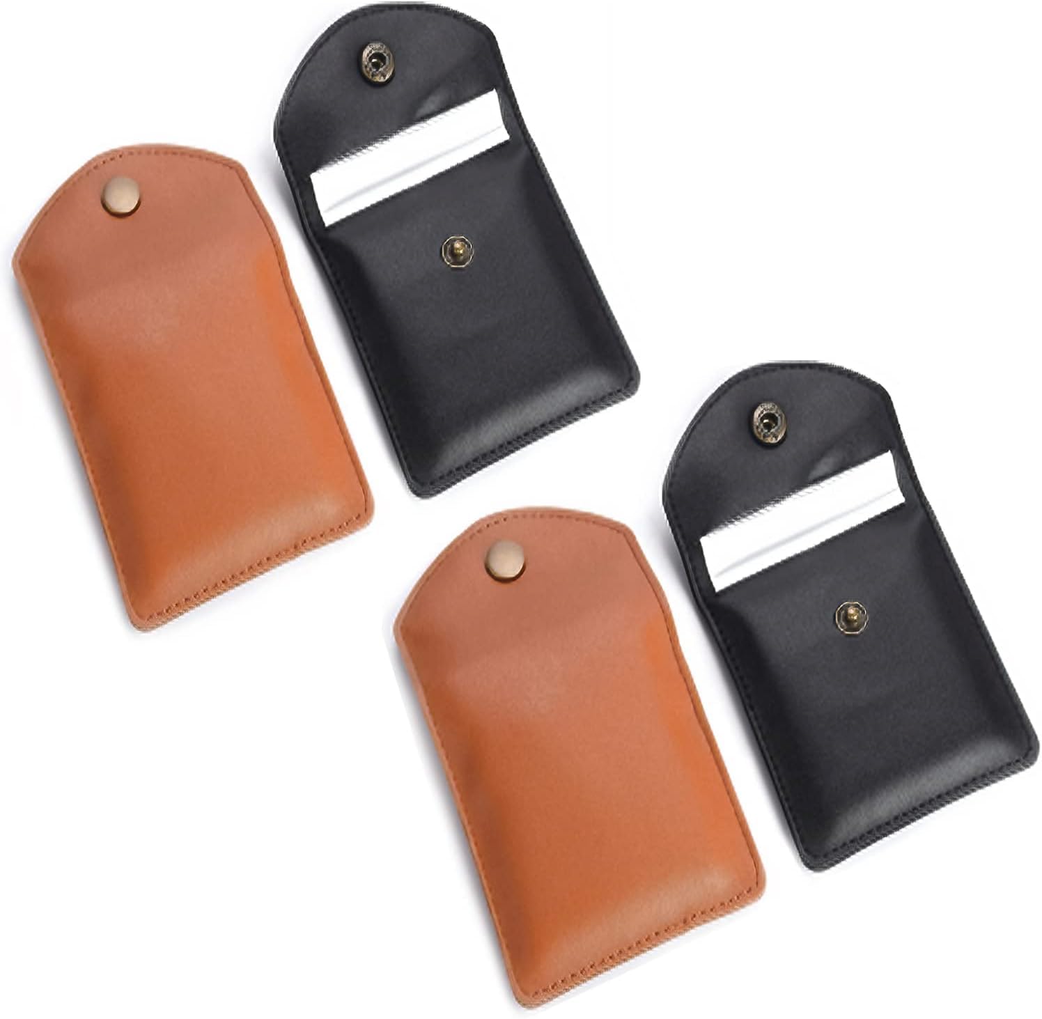 BMTickBMTick 4 Pack Brown & Black Leather Ashtray Pocket Pouch - Compact Odour Free and Fire Resistant Portable and Discrete Ashtray - Home Decor & Accents