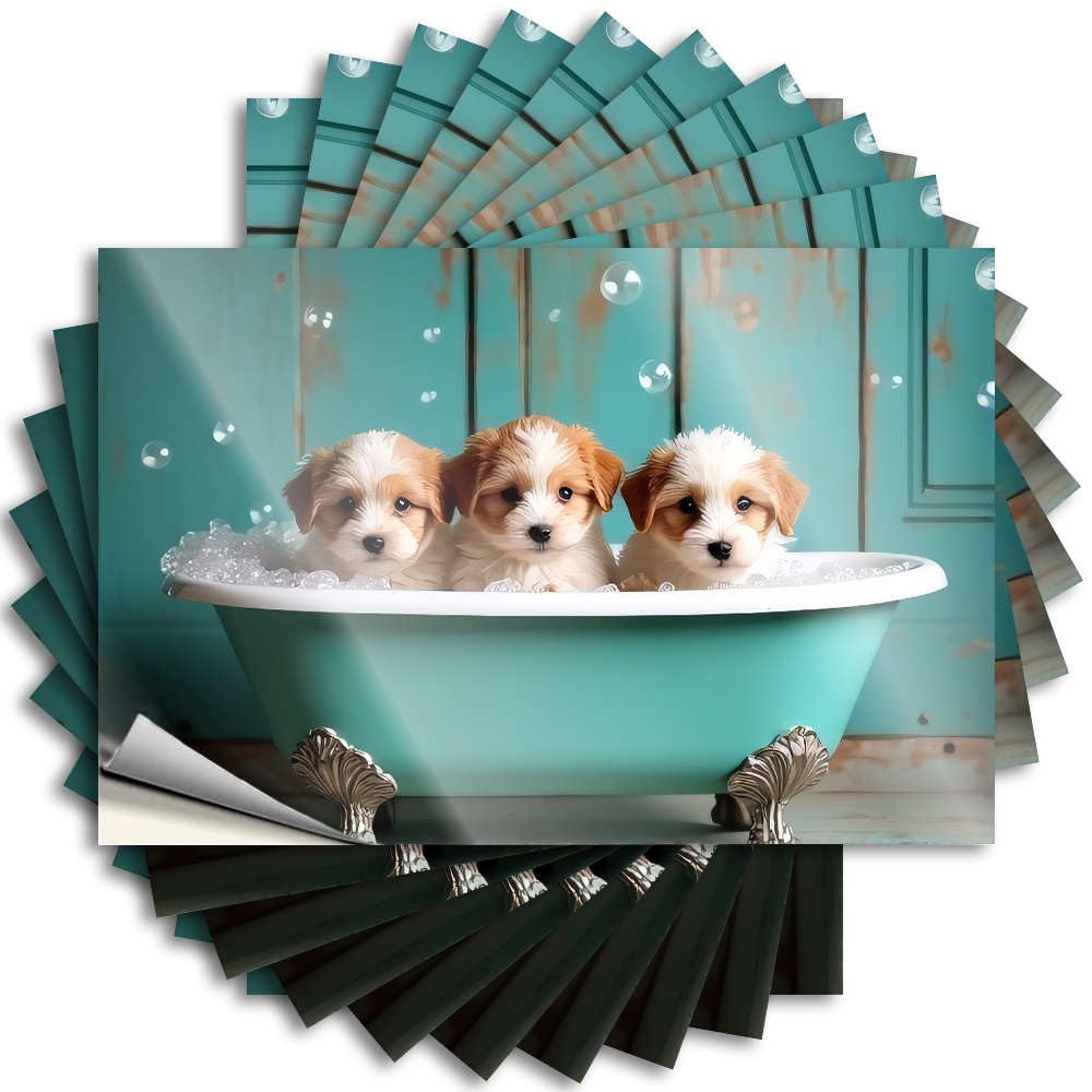 Haves, Decal Funny Laptop Quote Stickers, Fall No Residue Decals for Luggage | Adults Party Favor Custom Three Puppies in A Bathtub with Bubbles(8X12CM)