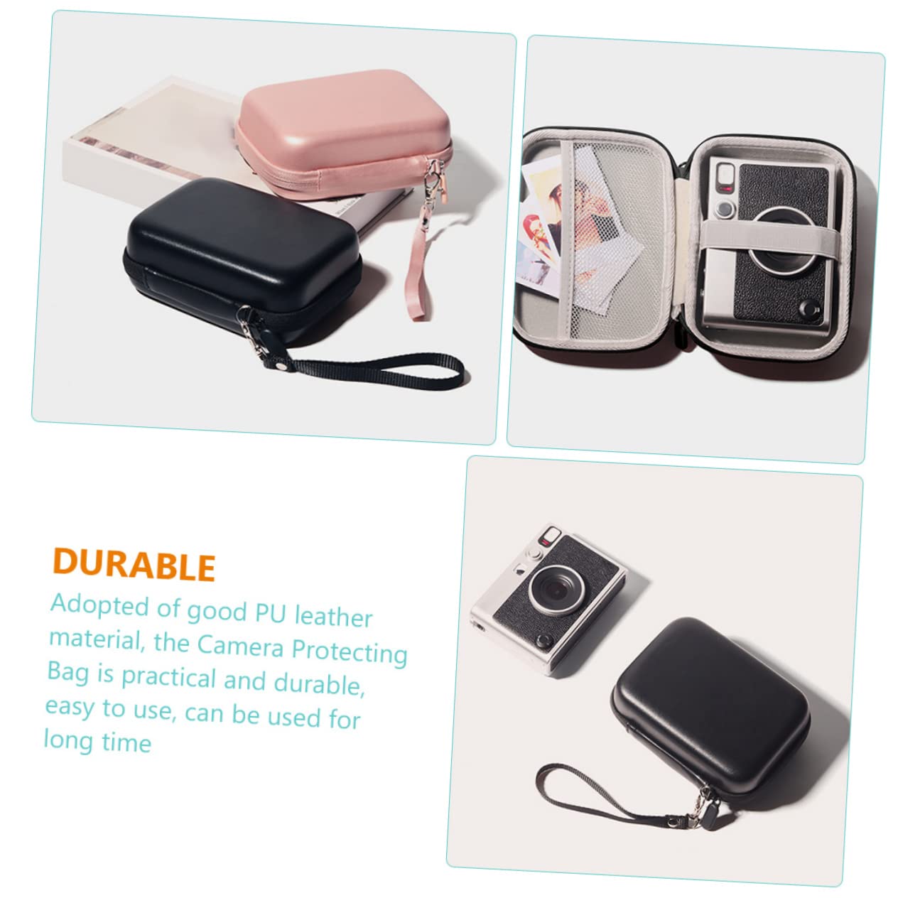 Hemobllo 3pezzi Borsa Per Fotocamera Pu Custodia Rigida Portatile Per Protezione e Trasporto Accessorio Per Fotografi