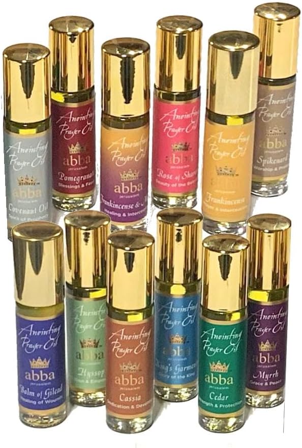 ABBA Oil 1/3oz Roll On 12-Oil Variety Pack (Agape/Cassia, Cedar, Covenant, Divine Mercy, Fig Almond, Frankincense, Frankincense/Myrrh, Hyssop, Kings Garments, Myrrh, Rose of Sharon & Spikenard)