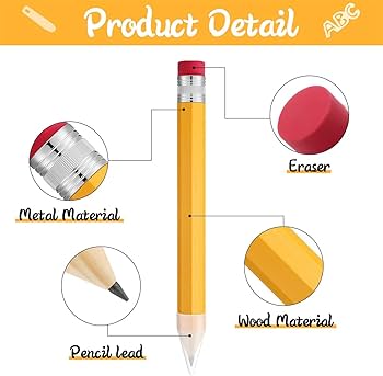 Amazon | ジャイアント鉛筆 木製鉛筆 巨大鉛筆小道具 消しゴムトップ