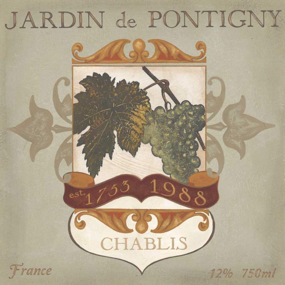 Image sur toile enroulée vintage I Vess June Erica – Impression sur toile pour cuisine, boissons, bouteilles de vin, étiquettes de type étiquette Texte 15_X_15_in