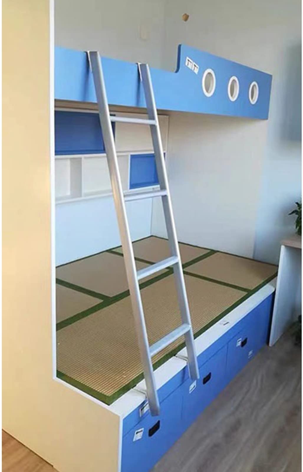 échelle de lit Échelle Superposée en Fer pour Camping-car Avec Crochets, Échelle de Lit Superposé Réglable Uniquement pour les Espaces Étroits, Échelles Lits Superposés pour Dortoirs et Maisons ( Colo